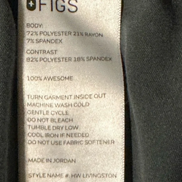 Figs Charcoal Sage technical Scrubs Top and Pant Woman’s Large - Picture 7 of 12